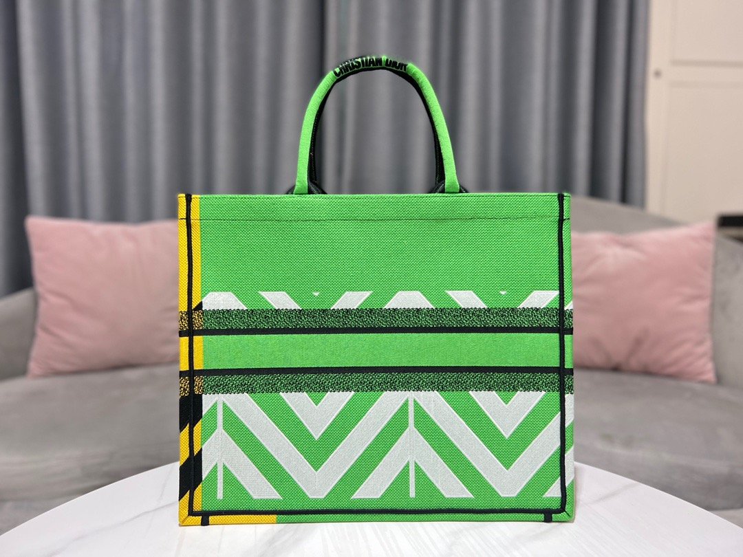 Christian Dior Large Dior Book Tote Green. For Women. Women's Handbags 16.5in/42cm CD - Soul Replicas