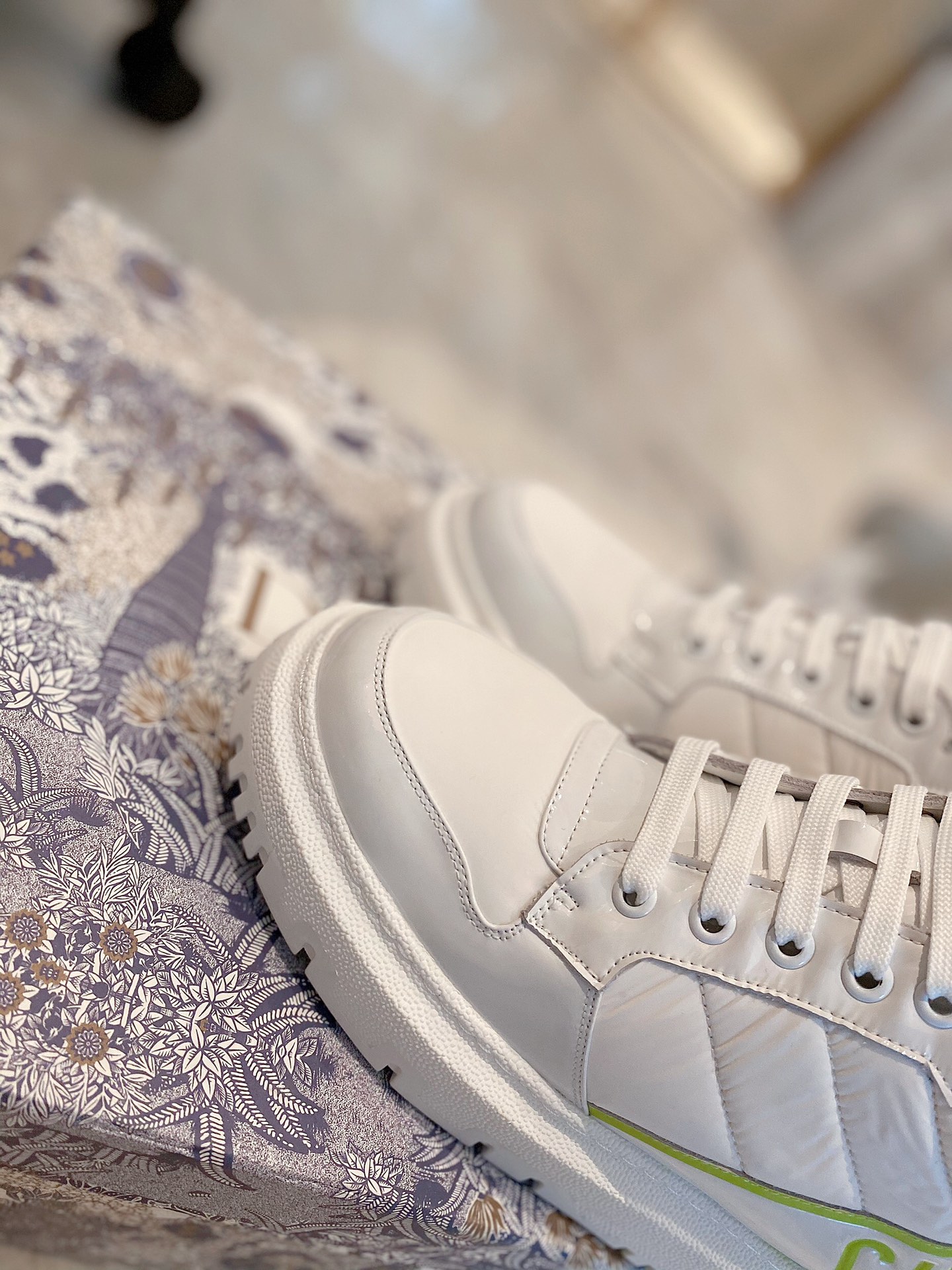 Christian Dior D-Player Patent-Trim White/Green For Women CD - Soul Replicas