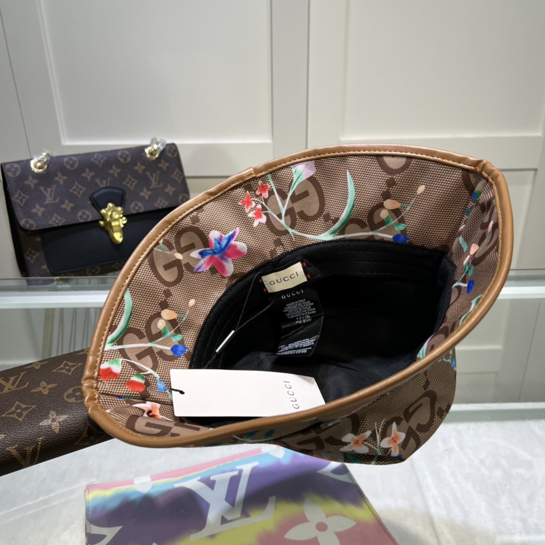 Gucci Jumbo Gucci Fedora Hat With Floral Embroidery Beige Gucci Hat ‎701842 3HAJM 2584 - Soul Replicas