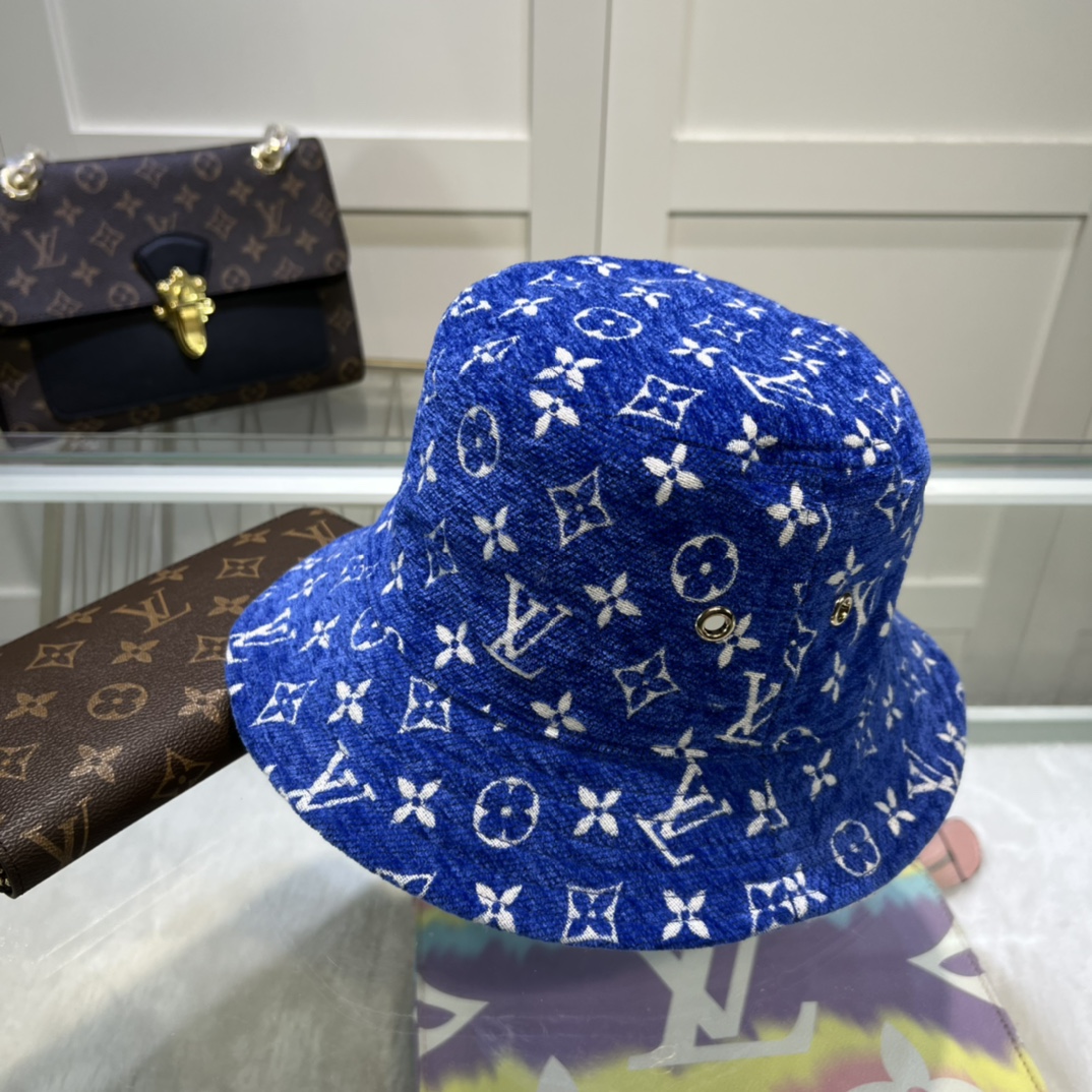 Louis Vuitton Match Bucket Hat Blue LV Cap - Soul Replicas