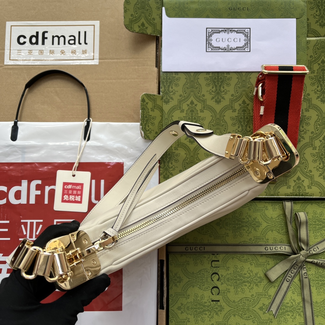 Gucci Atache Small Shoulder Bag White For Women. Women-s Bags 9in/23cm Gucci 699409 UXWBG 9109 - Soul Replicas