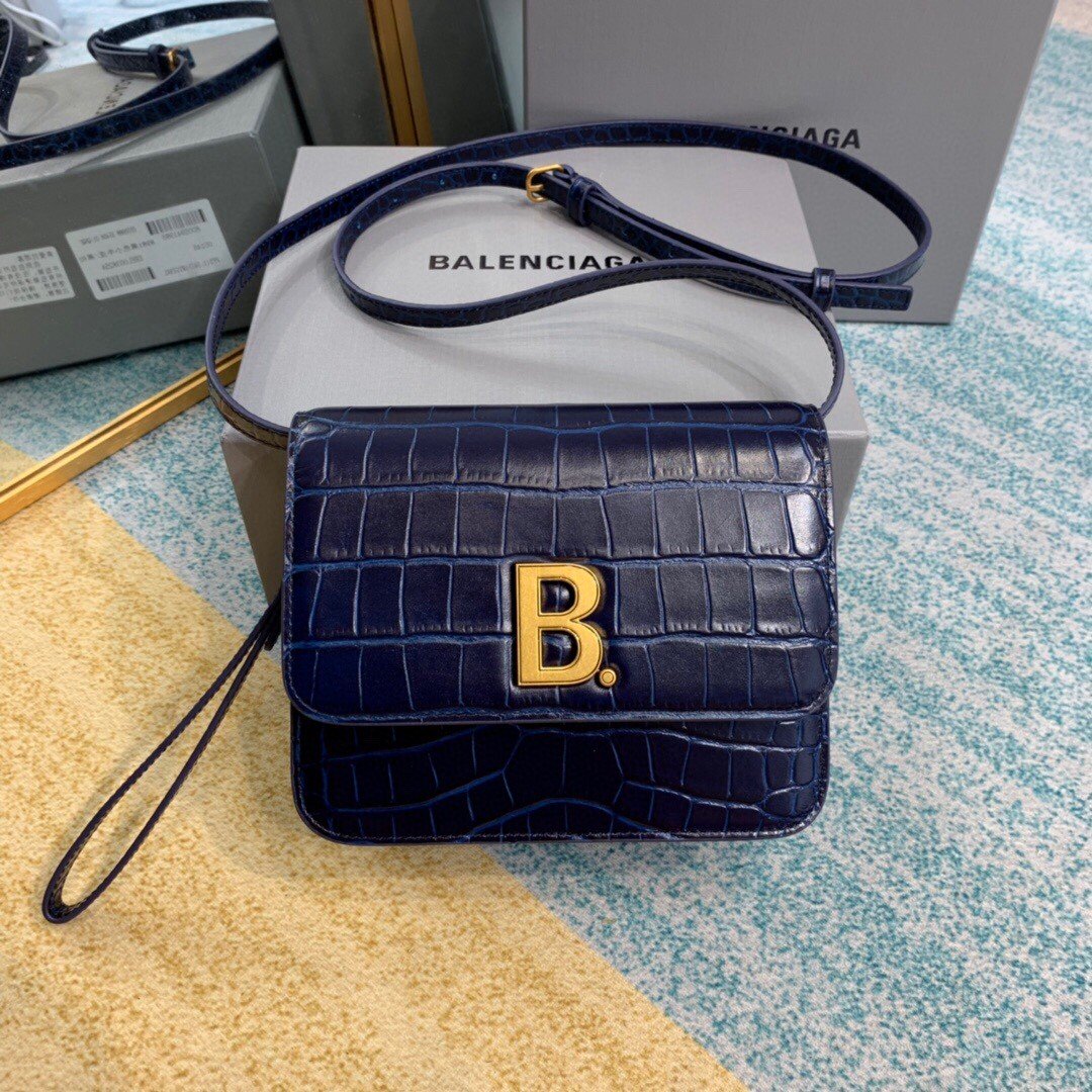 Balenciaga Bolso Bandolera B In Dark Blue . For Women. Women-s Bags 7in/18cm - Soul Replicas