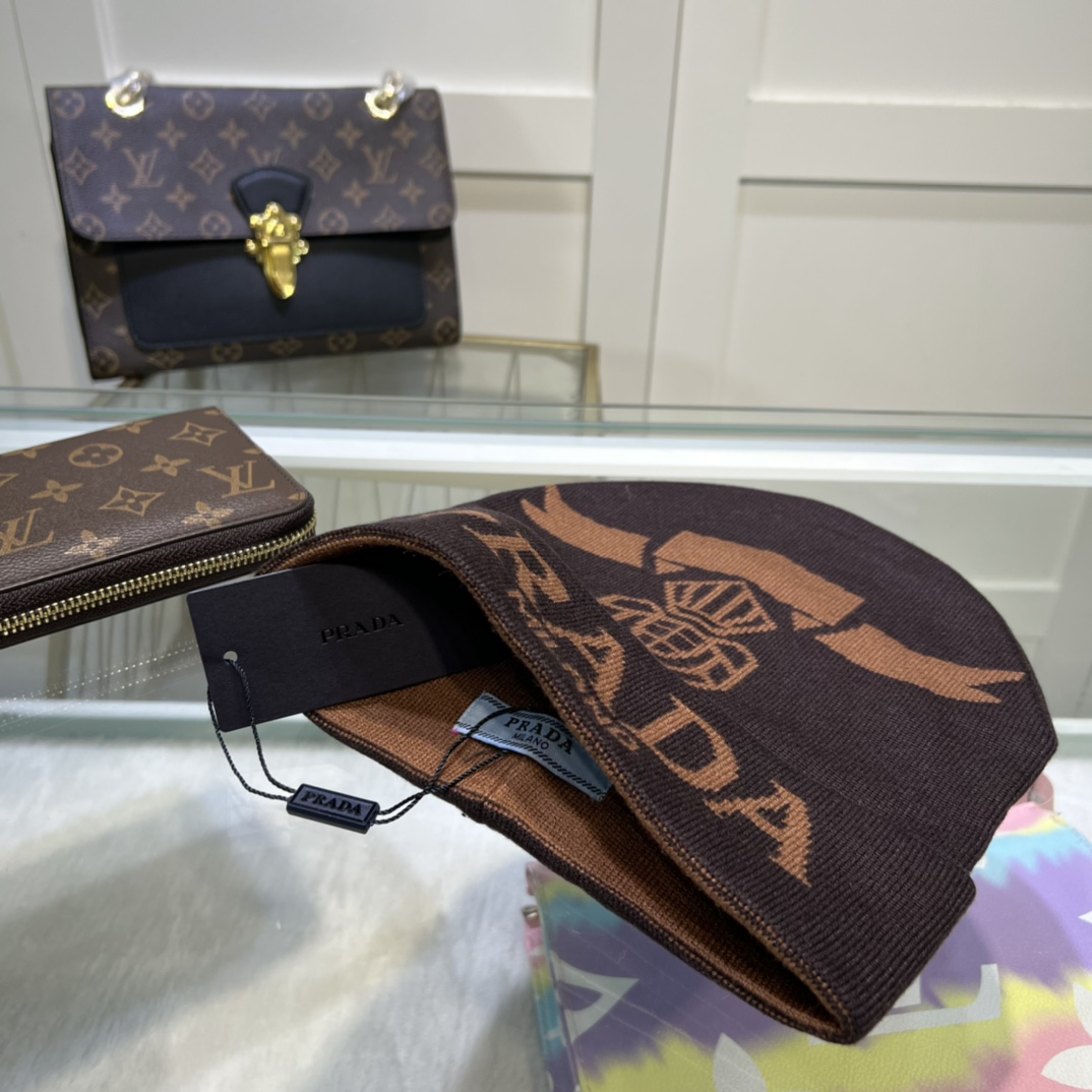 Prada Beanie In Brown - Soul Replicas