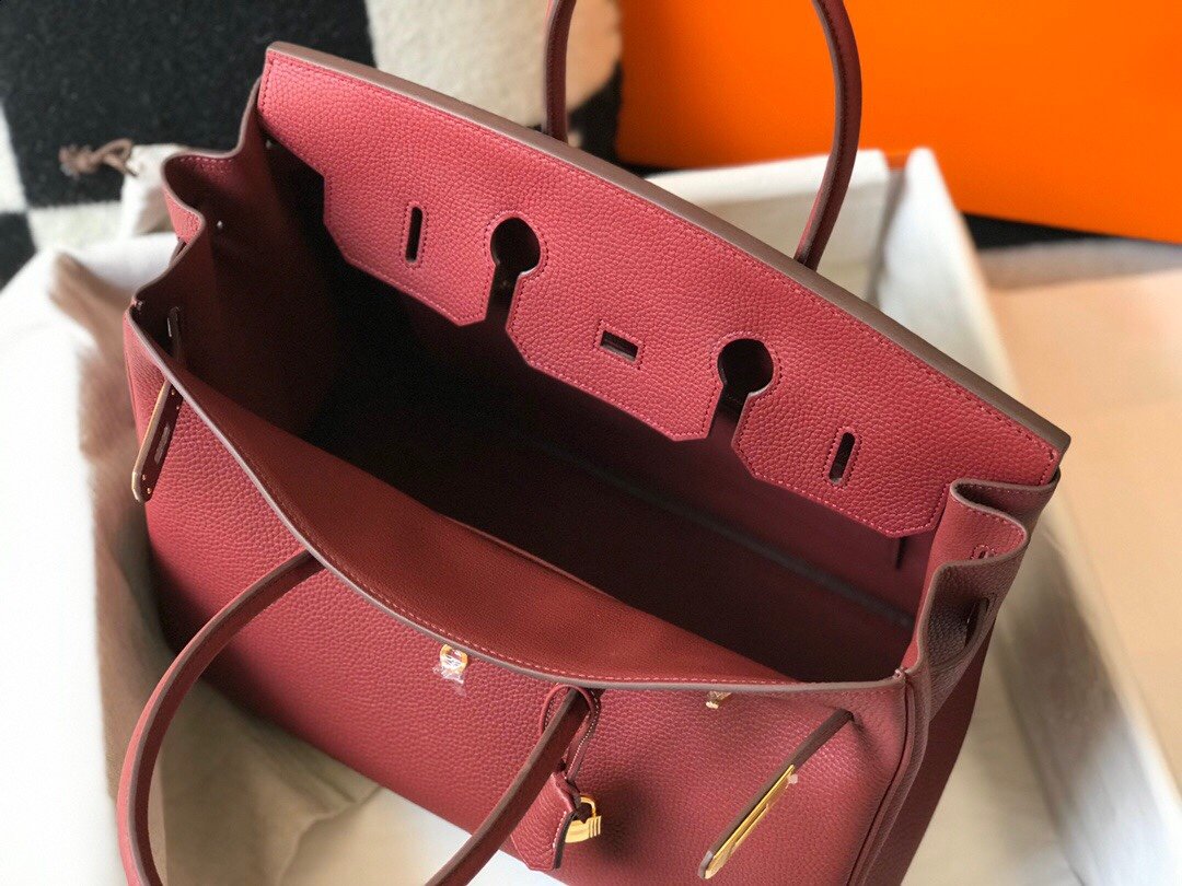 Hermes Birkin Garnet Red Clemence With Gold Hardware Bag For Women. Women-s Handbags. Shoulder Bags 30cm/12in - Soul Replicas