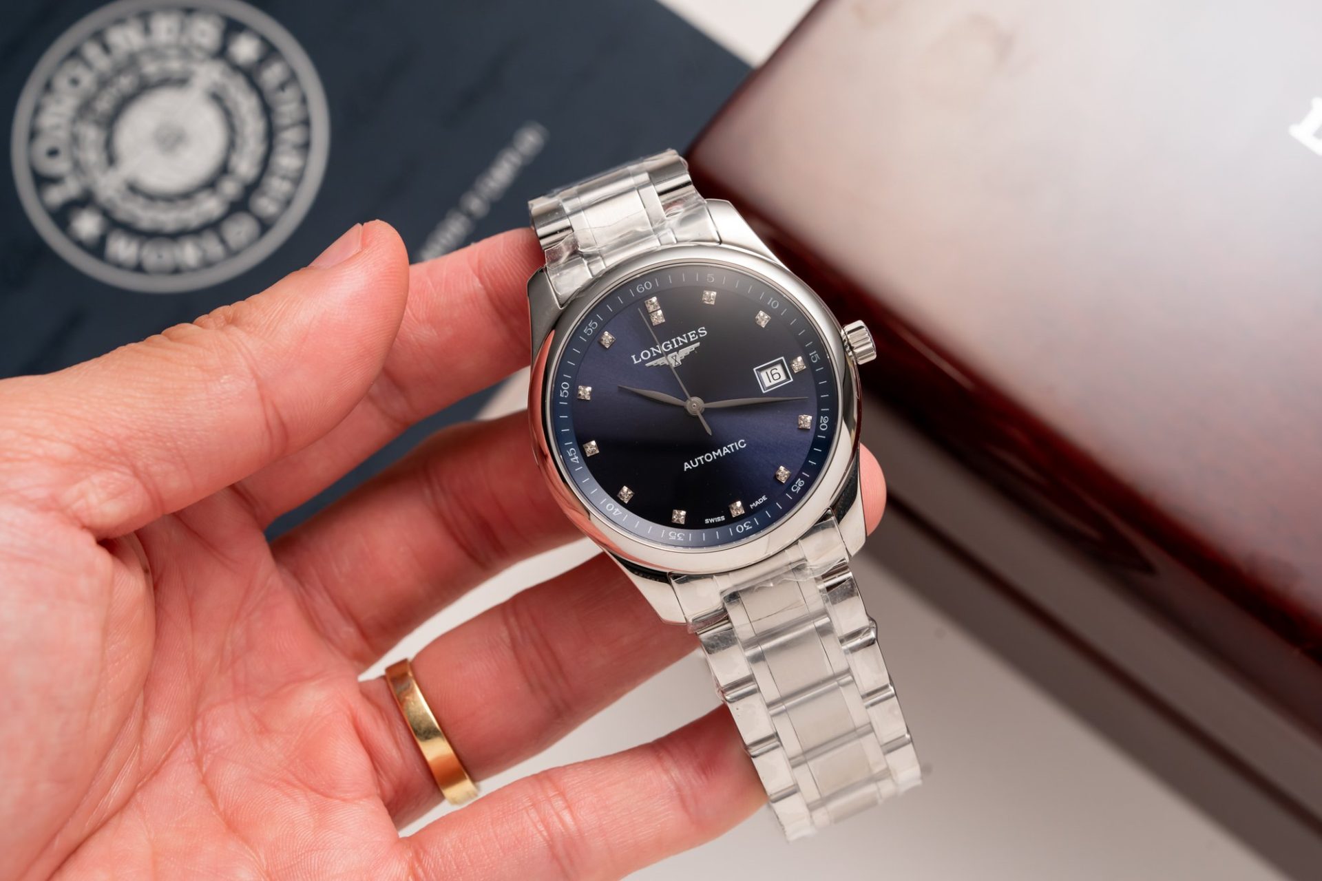 Longines Replica Watches Lyre L4.961.4.92.6 Blue Dial Metal Wire 40mm - Soul Replicas