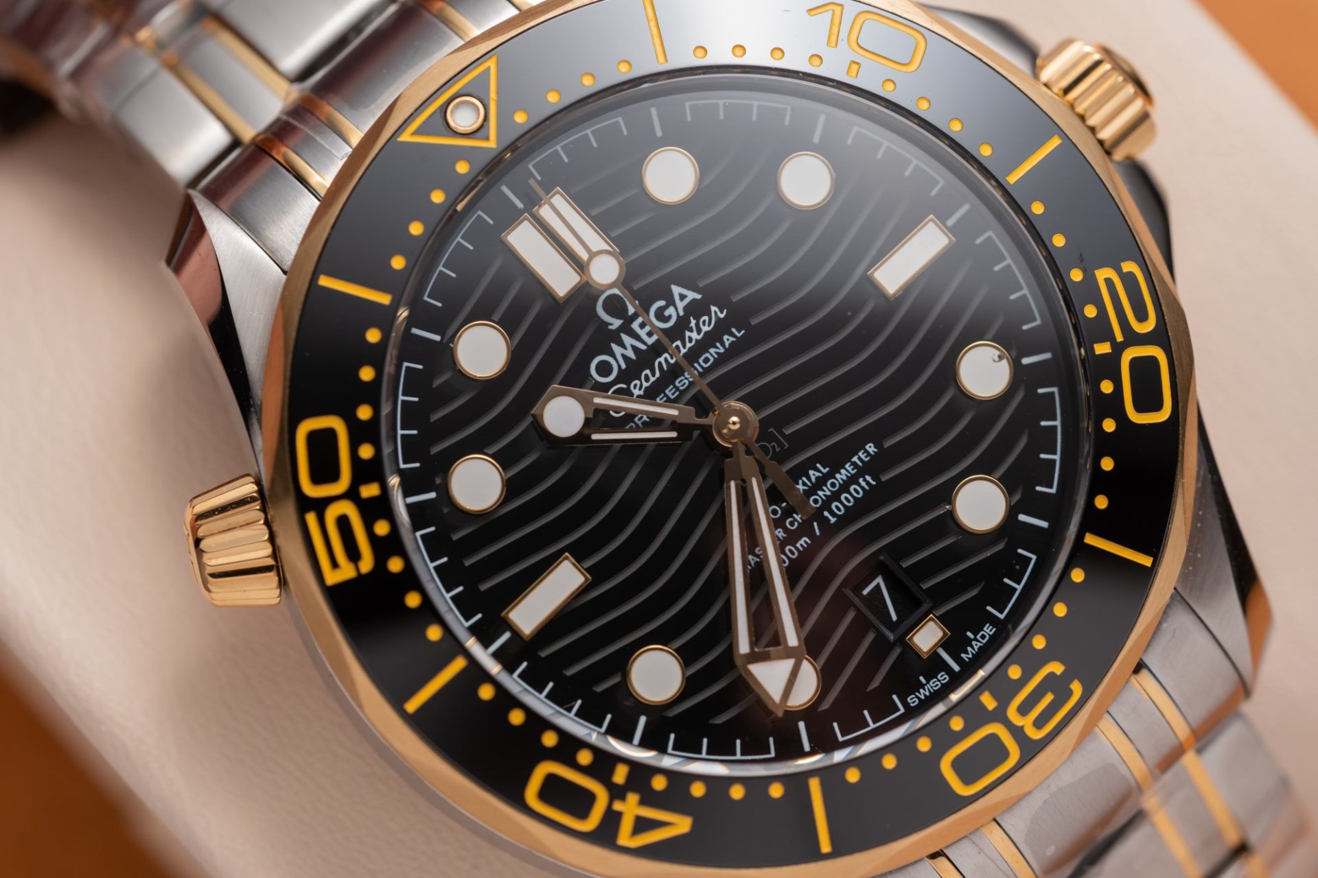 Omega Replica Watch Seamaster Demi Gold Black Dial VS Factory Demi Gold 42mm - Soul Replicas