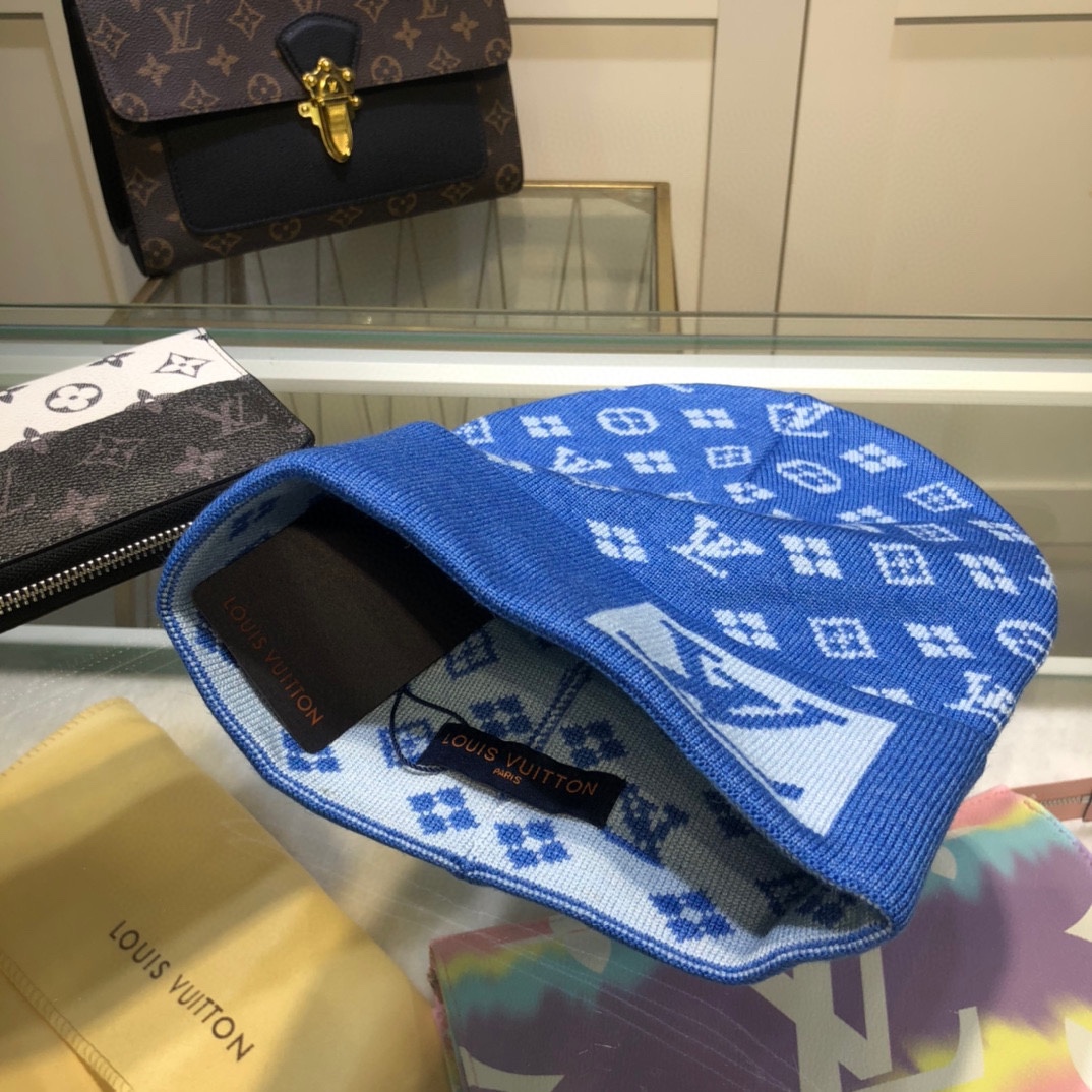 Louis Vuitton Beanie In Blue LV Headwear - Soul Replicas
