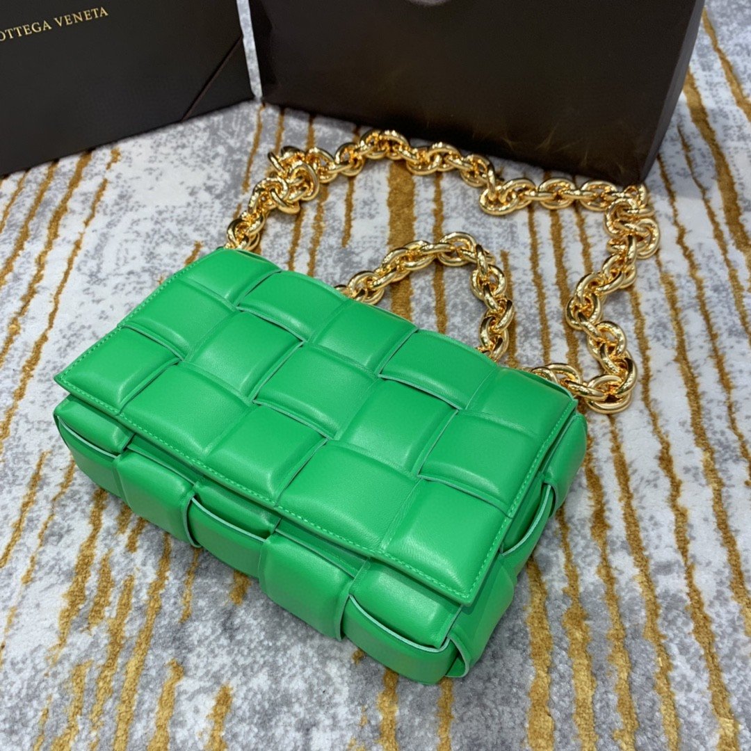 Bottega Veneta Chain Cassette Bag For Women 10.2in/26cm In Green 631421VBWZ03722 - Soul Replicas