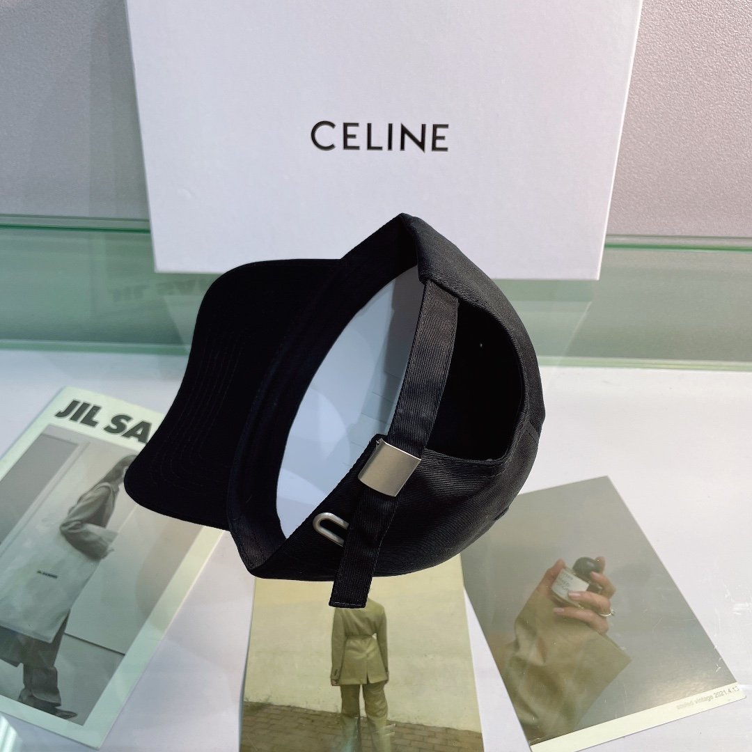 Celine Baseball Cap In Cotton Black - Soul Replicas