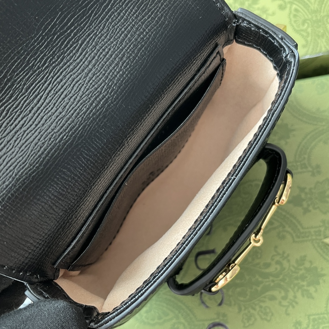 Gucci Horsebit 1955 Strap Wallet Black For Women. Women-s Bags 4.7in/12cm Gucci 699760 18YSG 1060 - Soul Replicas