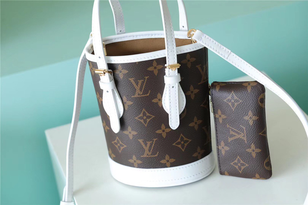 Louis Vuitton Nano Bucket Bag Monogram For Women Brown 6.7in/17cm LV M81489 - Soul Replicas