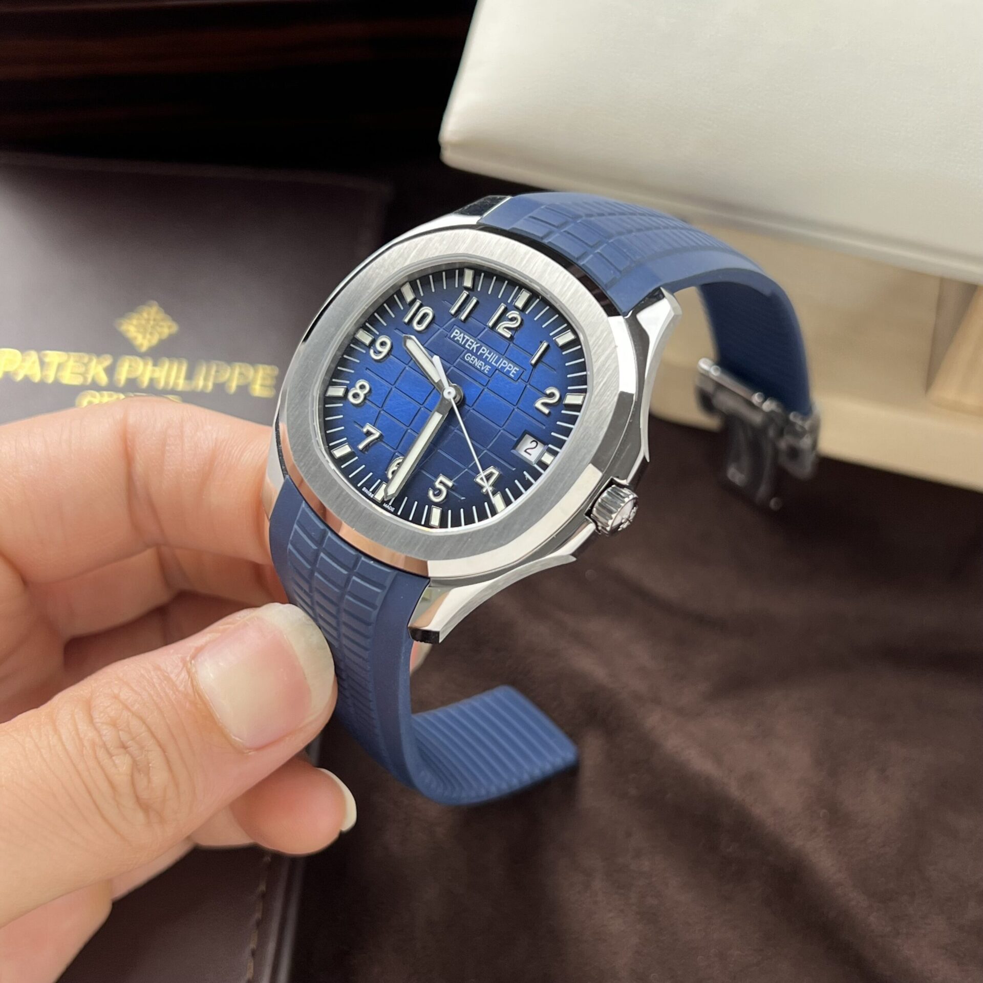 Patek Philippe Replica Watch Aquanaut 5168G Blue Dial 3K Factory 42mm - Soul Replicas
