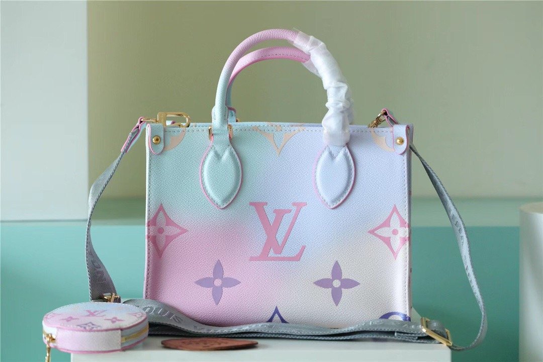 Louis Vuitton Onthego PM Tote Bag In Monogram Canvas Sunrise Pastel For Women 25cm LV M59856 - Soul Replicas