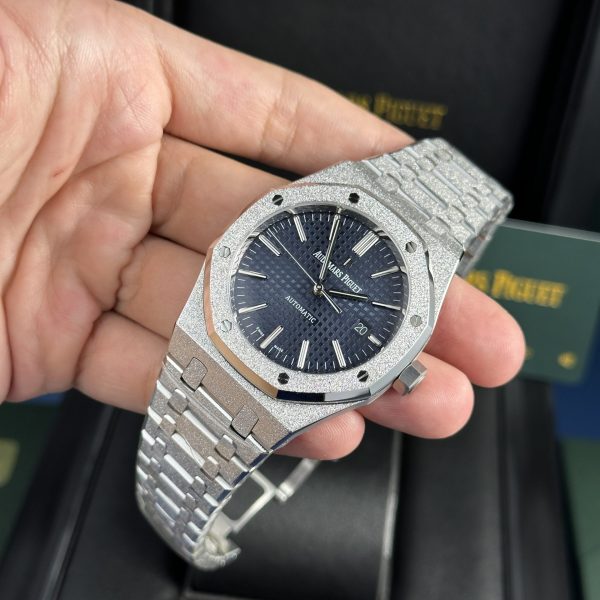 Audemars Piguet Royal Oak 15410 Frosted Gold Best Replica Watch Blue Dial APS Factory 41mm - Soul Replicas