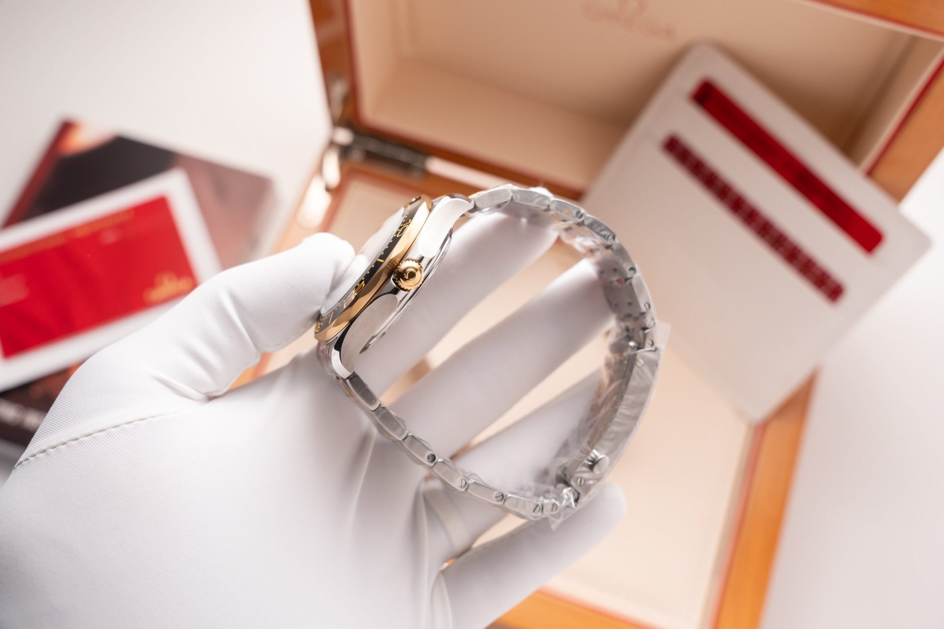 Omega Replica Watch Seamaster Demi Gold Black Dial VS Factory Demi Gold 42mm - Soul Replicas