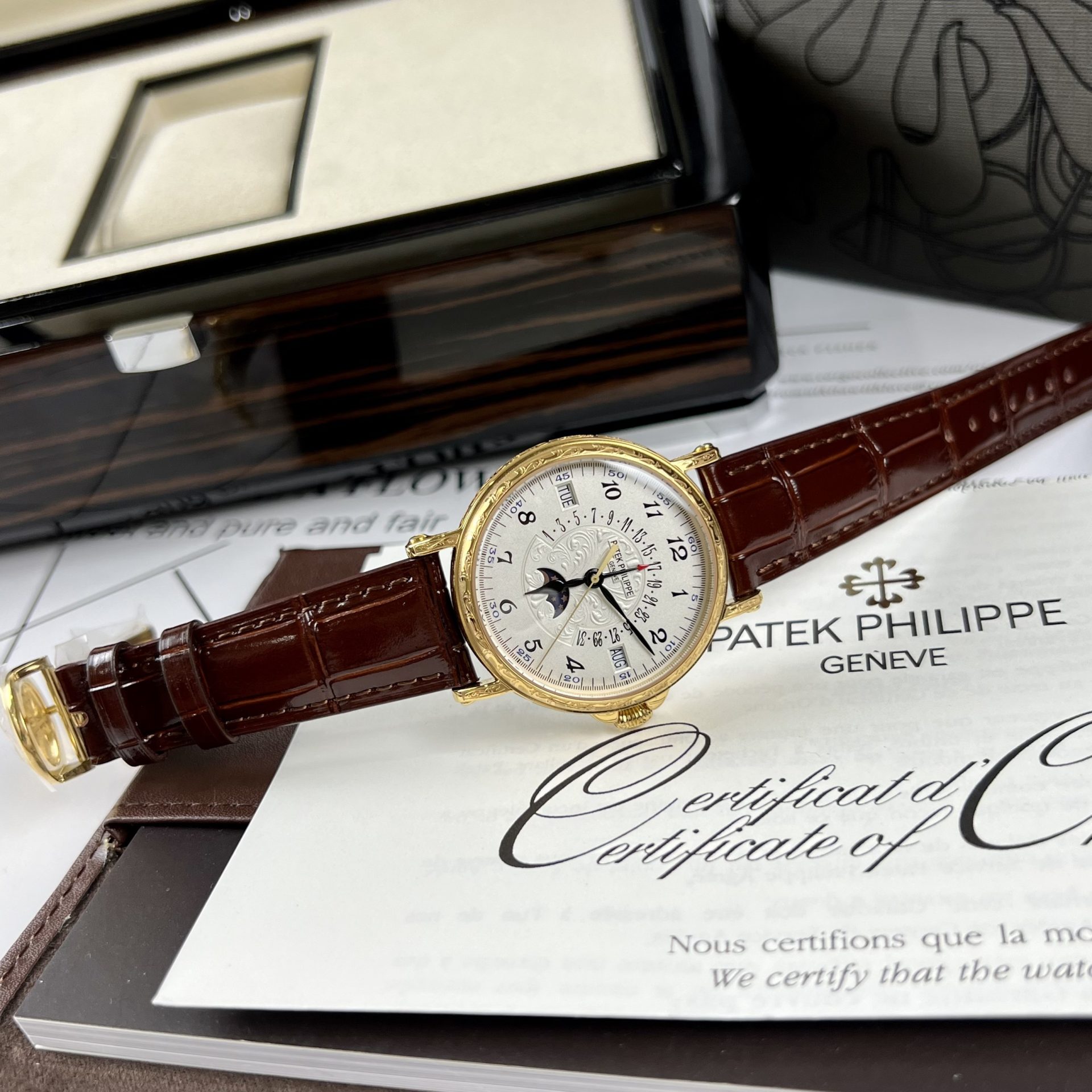 Patek Philippe Replica Watch Grand Complications 5160R Leather Strap 38mm - Soul Replicas