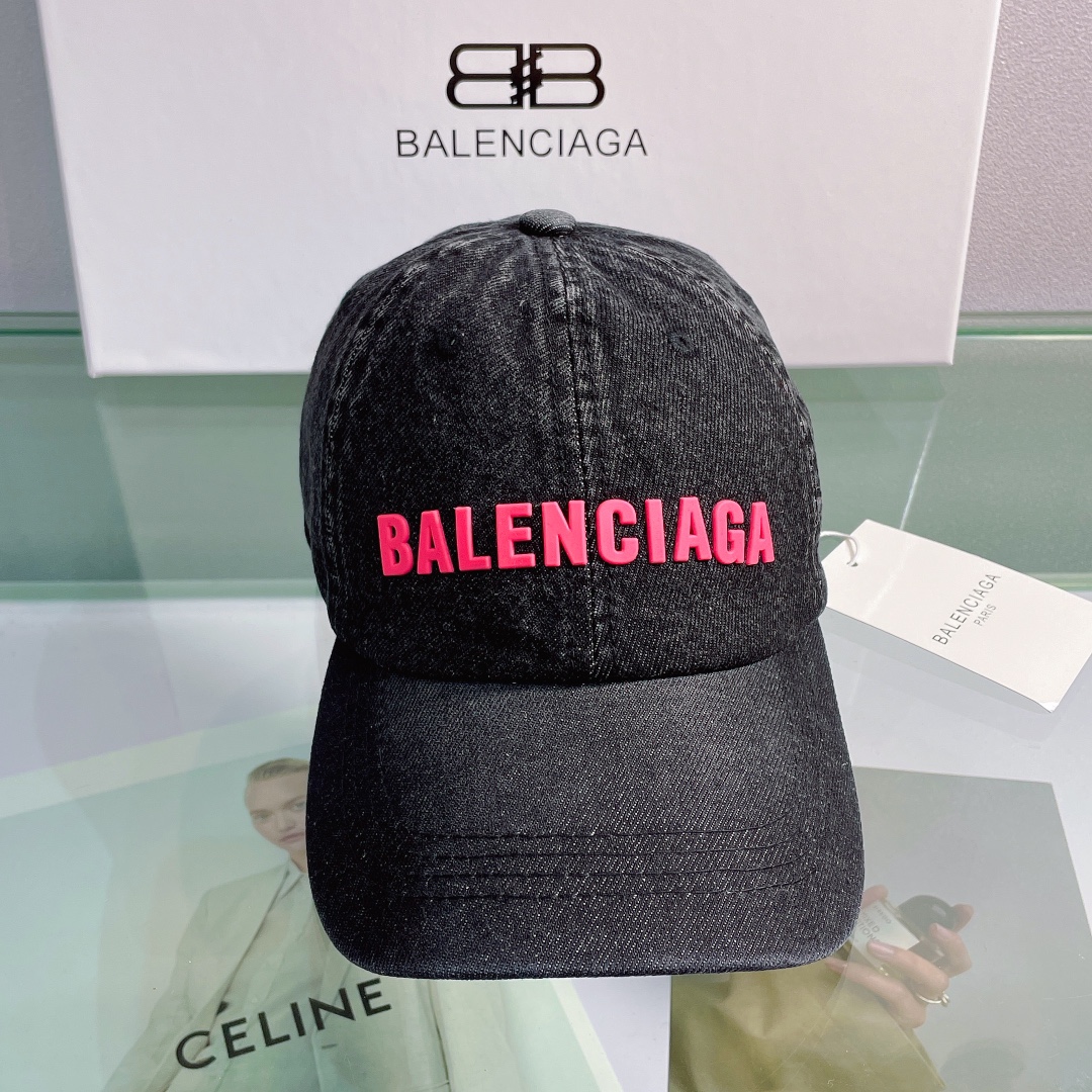Balenciaga Logo Front Cap In Black - Soul Replicas