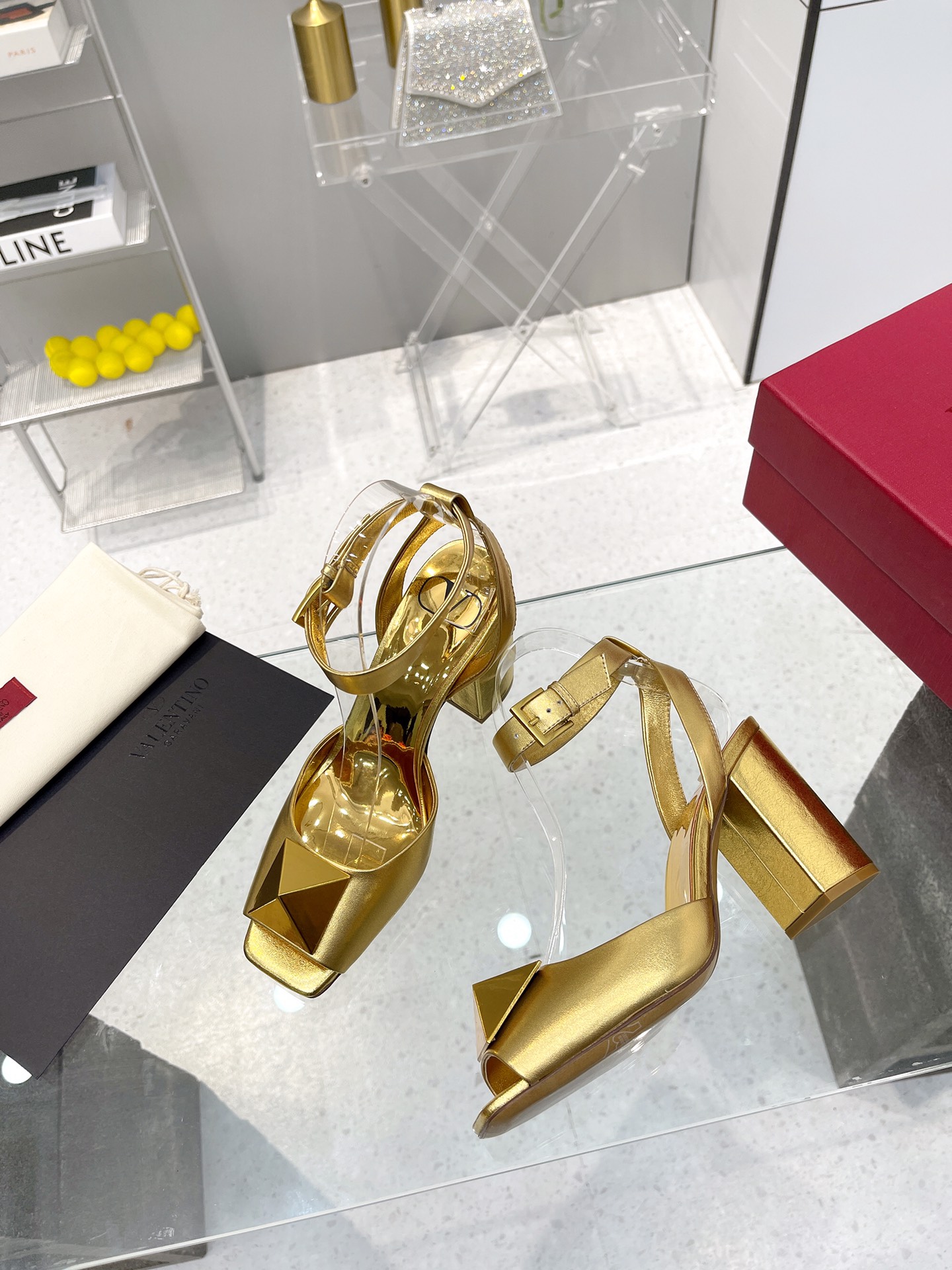 Valentino Garavani One Stud Sandal With Maxi Stud Embellishment Gold For Women XW0S0EI6CYII16 - Soul Replicas