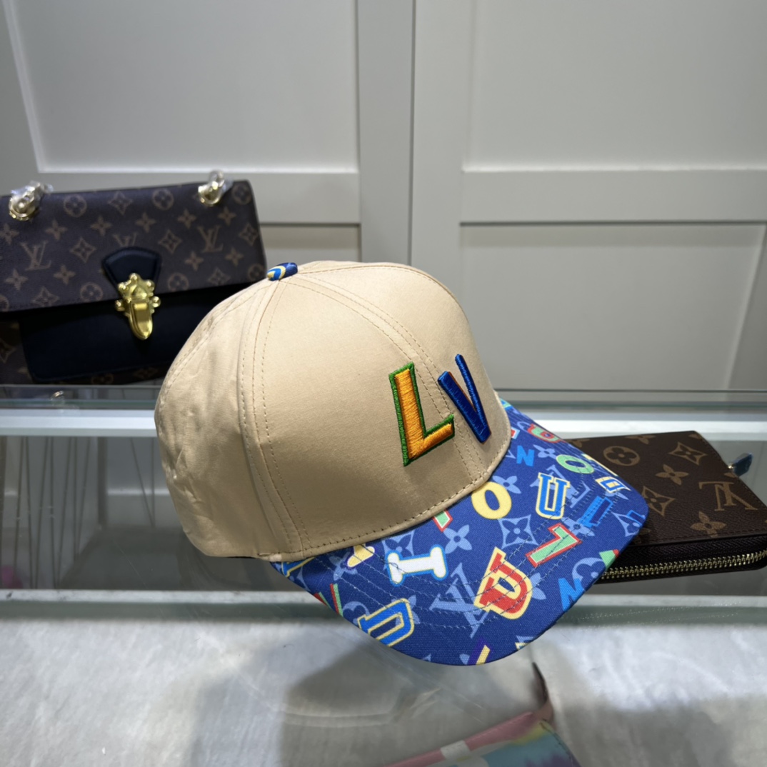 Louis Vuitton Embroidered Logo Baseball Cap Cream LV Cap - Soul Replicas