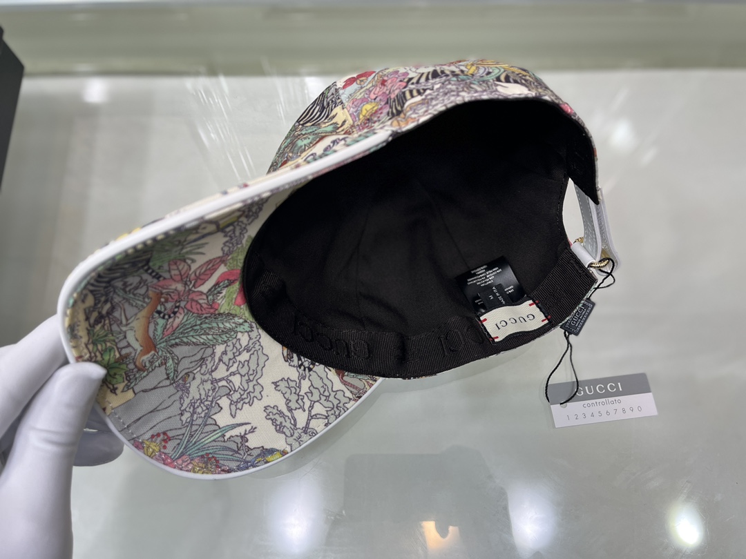 Gucci Canvas Baseball Hat Tiger White Gucci Hat - Soul Replicas