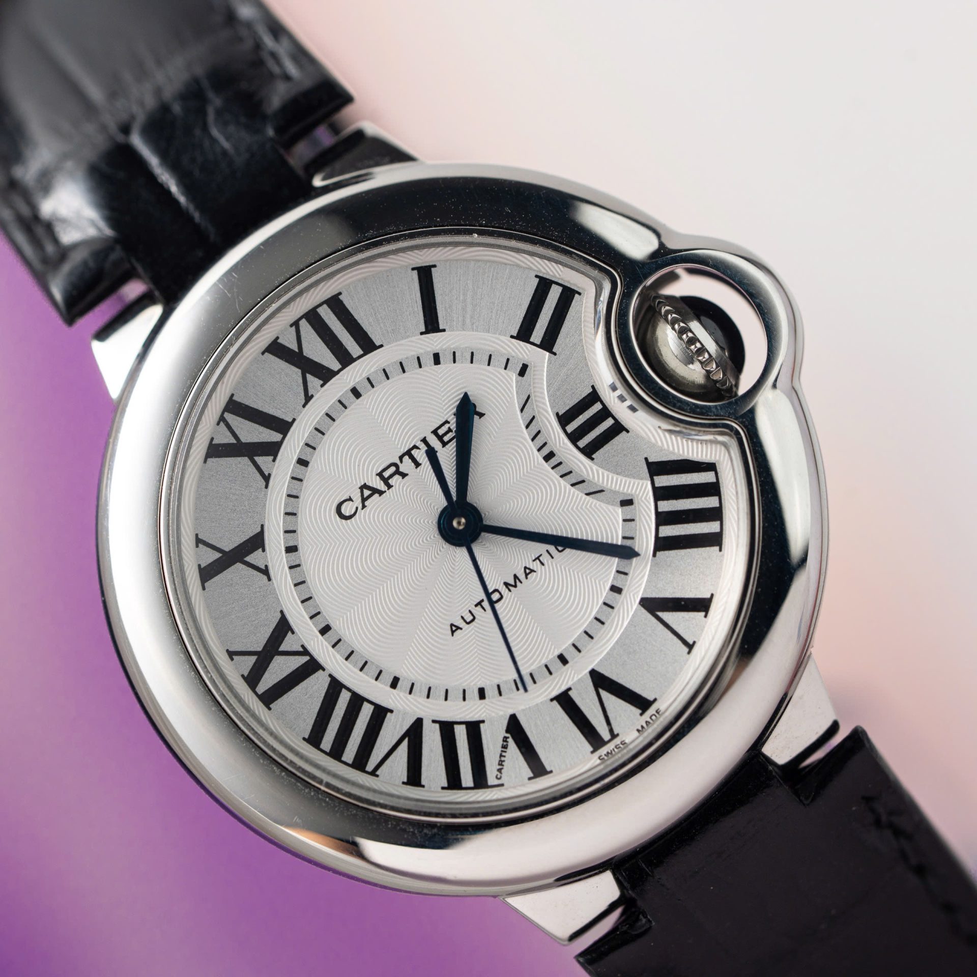Cartier Ballon Bleu Replica 1:1 Watch White Dial Leather Strap 36mm - Soul Replicas