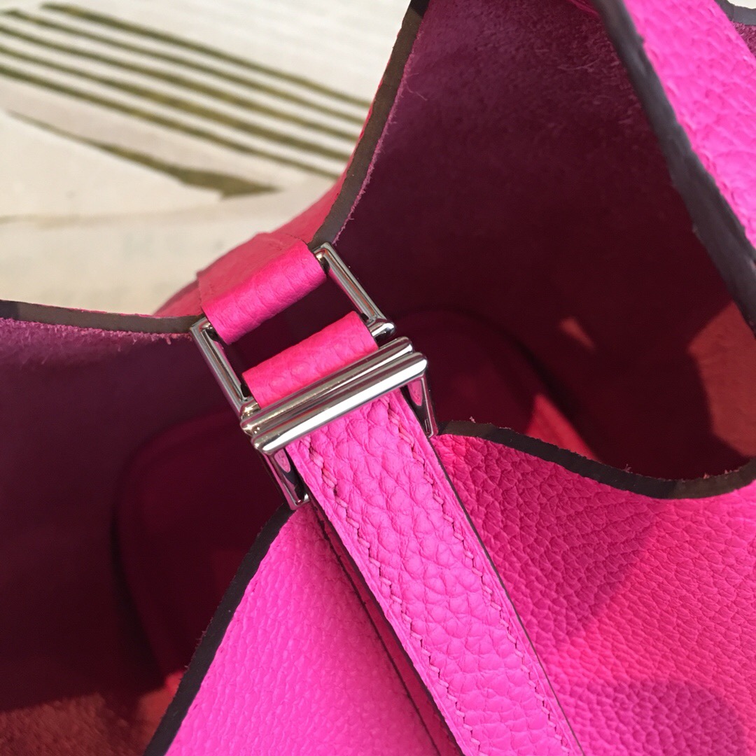 Hermes Picotin Lock 18 Pink Clemence Palladium Hardware For Women 7.5in/19cm - Soul Replicas