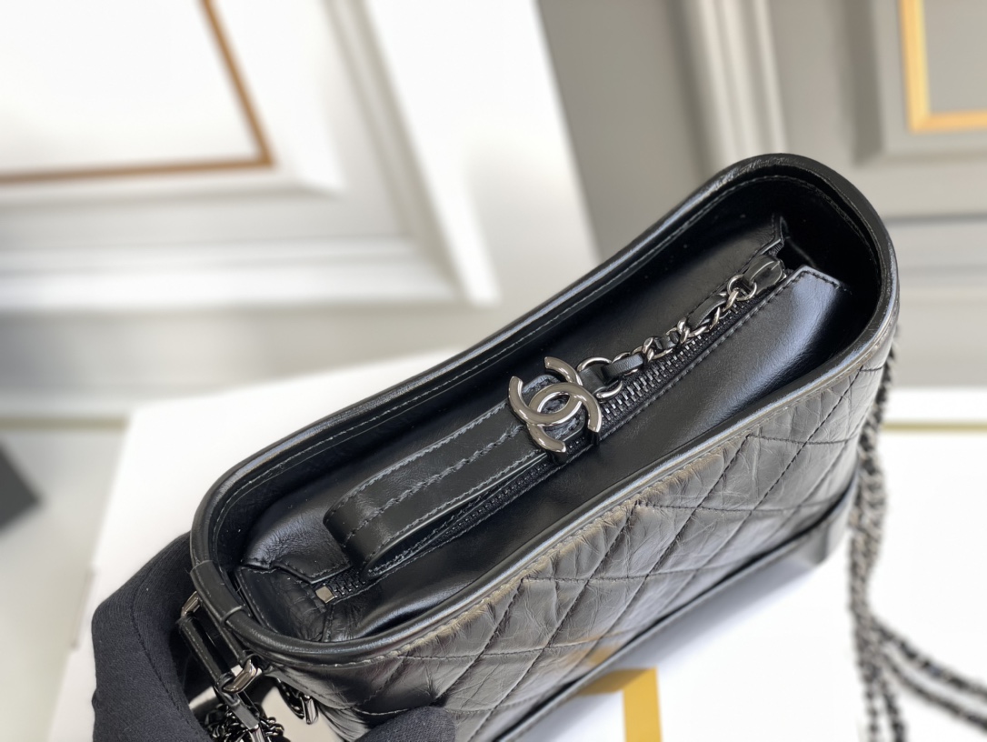 Chanel CO-CO Gabrielle Hobo Bag Black For Women 7.8in/20cm - Soul Replicas