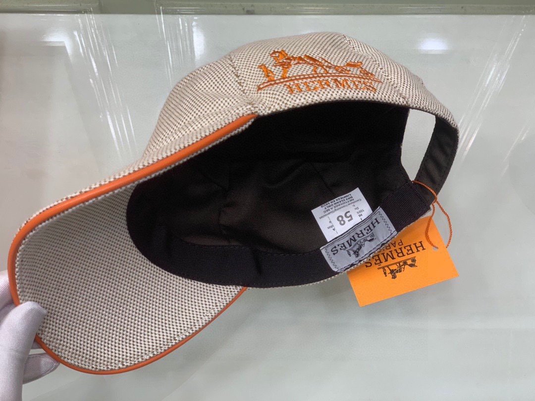 Hermes Davis H Primavera Cap Beige Hermes Cap - Soul Replicas