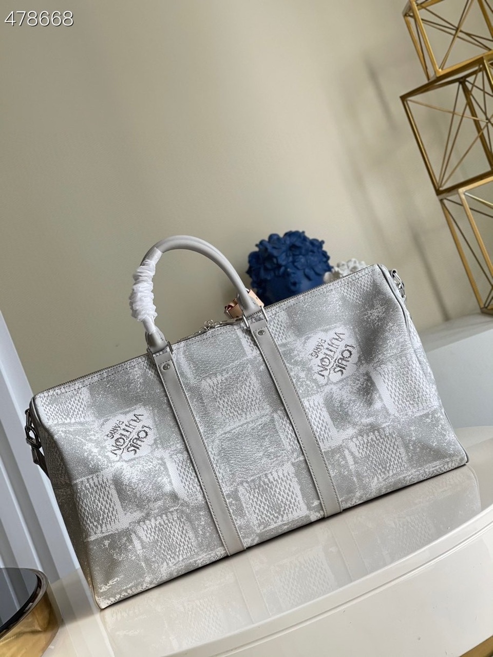 Louis Vuitton Keepall Bandouliere 50 Damier Salt Canvas Stone Gray For Men. Men-s Bags 19.7in/50cm LV N50069 - Soul Replicas