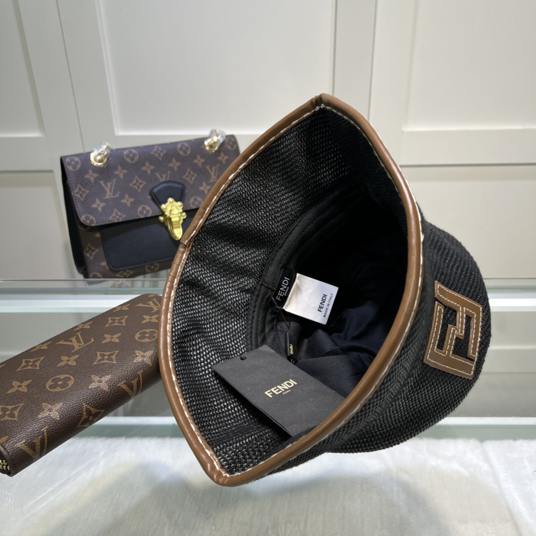 Fendi Denim Bucket Hat Black Fendi Hat - Soul Replicas