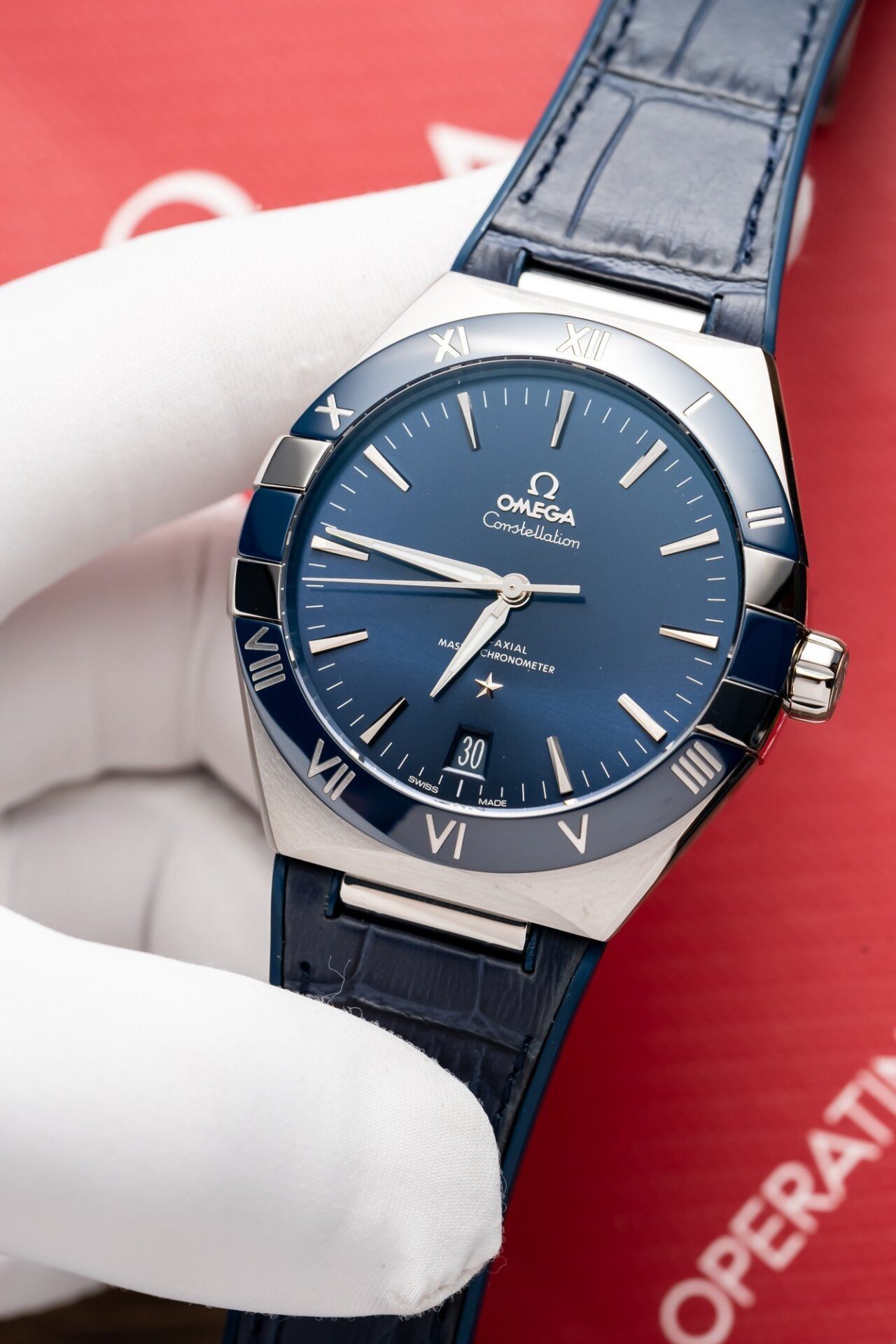 Omega Constellation Replica 11 Watch Blue Dial Leather Strap 41mm - Soul Replicas