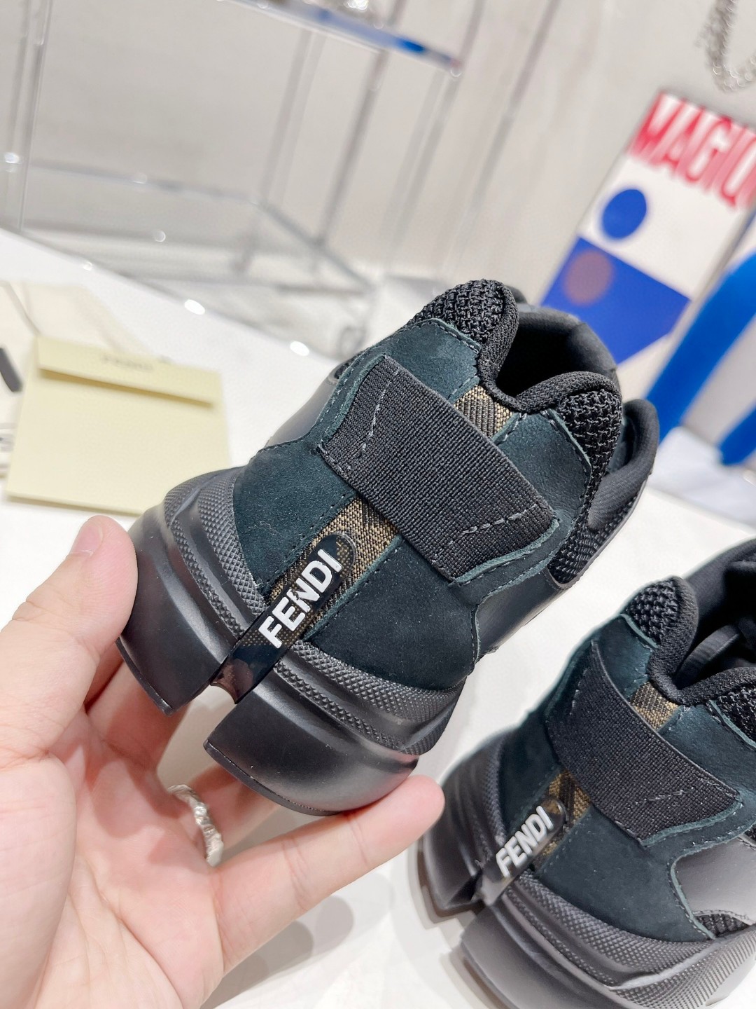 Fendi Nubuck Faster Dark Blue For Women - Soul Replicas