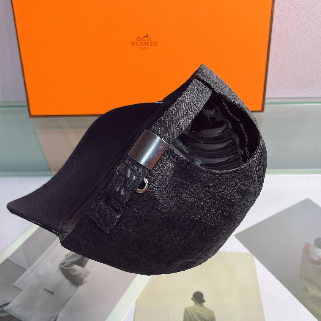 Hermes Davis H Primavera Cap Black Hermes Cap - Soul Replicas