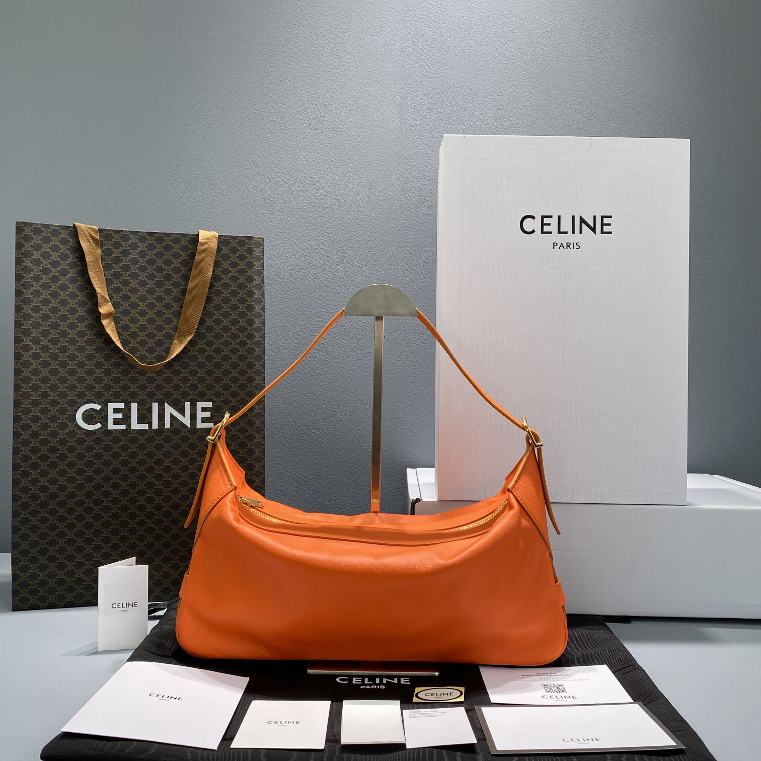 Celine Medium Romy In Supple Orange For Women 13in/34cm  - Soul Replicas