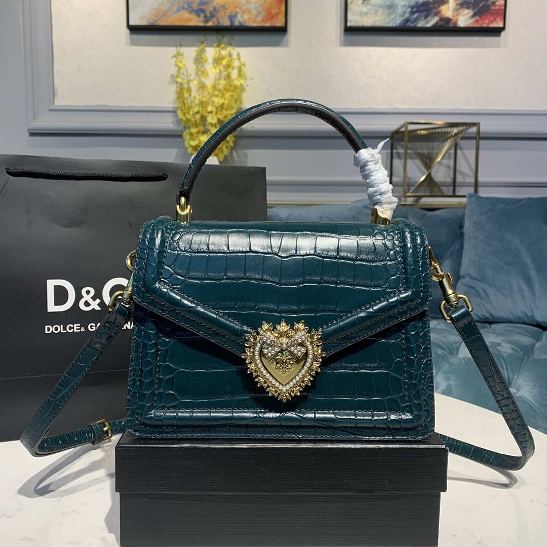 Dolce & Gabbana Medium Devotion Bag Blue For Women 9.5in/24cm - Soul Replicas