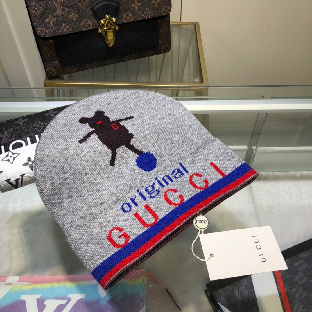 Gucci Beanie Cashmere In Grey - Soul Replicas