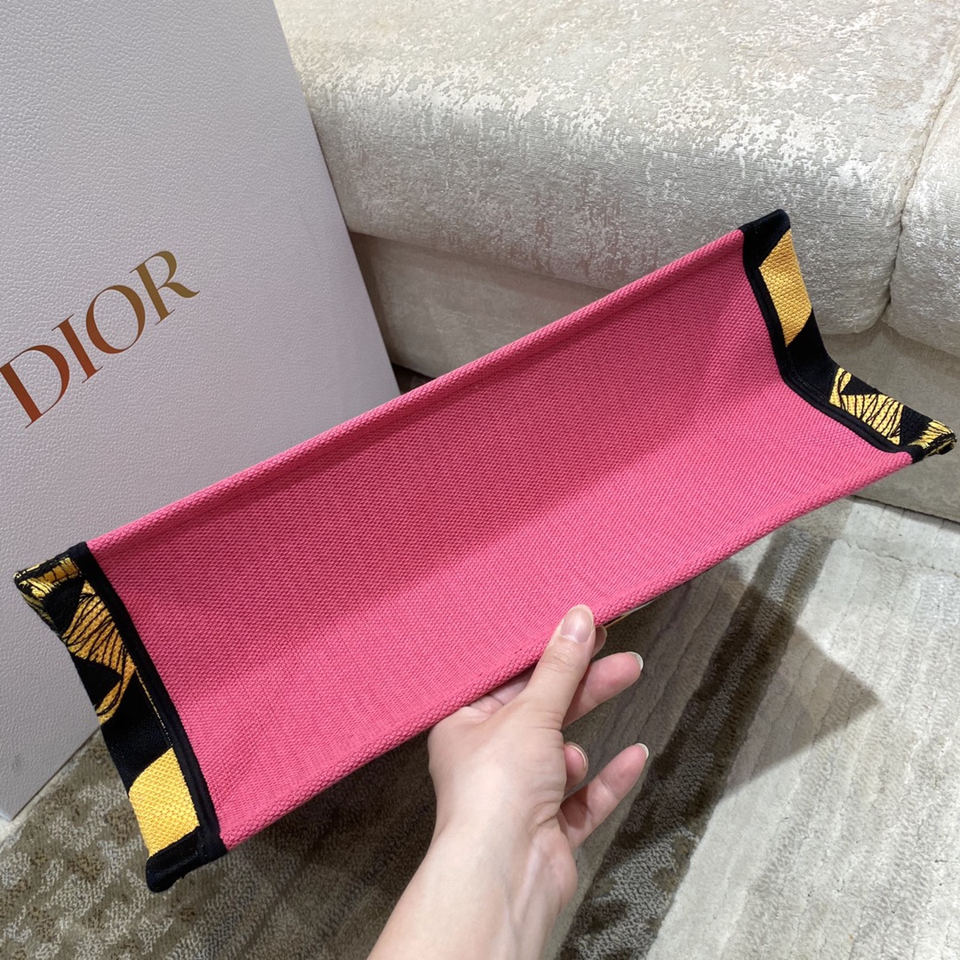 Christian Dior Large Dior Book Tote Multicolor Toile de Jouy Zoom Pop Embroidery. Fuchsia Pink. For Women Women's Handbags. 41cm CD M1286ZROH_M929 - Soul Replicas