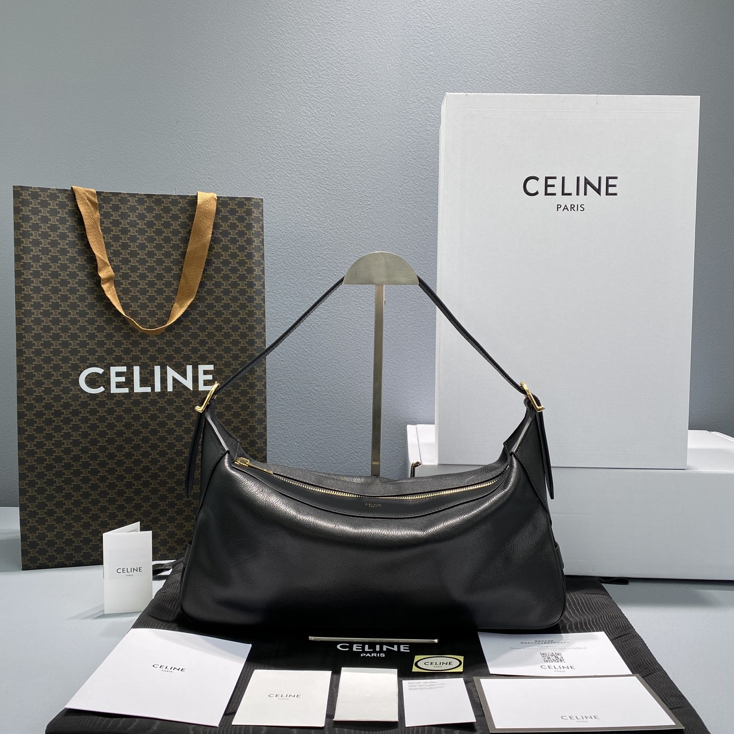 Celine Medium Romy In Supple Black For Women 13in/34cm - Soul Replicas