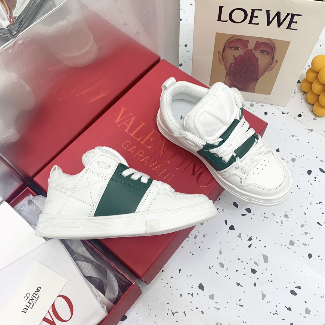 Valentino Garavani Open Skate Sneakers With Patent Band Green For Women WS0FB1DXI - Soul Replicas