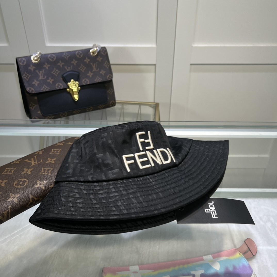 Fendi Denim Bucket Hat Black Fendi Hat - Soul Replicas