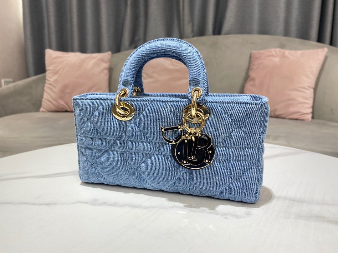 Christian Dior Lady D-Joy Bag Blue. For Women. Women's Handbags 26cm/10in CD M0540WTJA_M928 - Soul Replicas