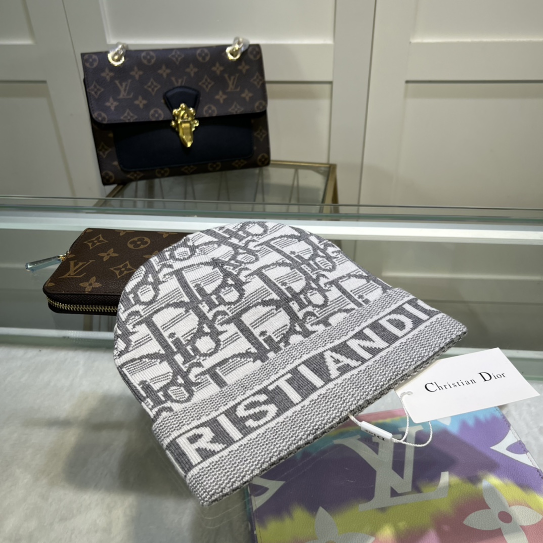 Dior Pompom Beanie In Grey - Soul Replicas