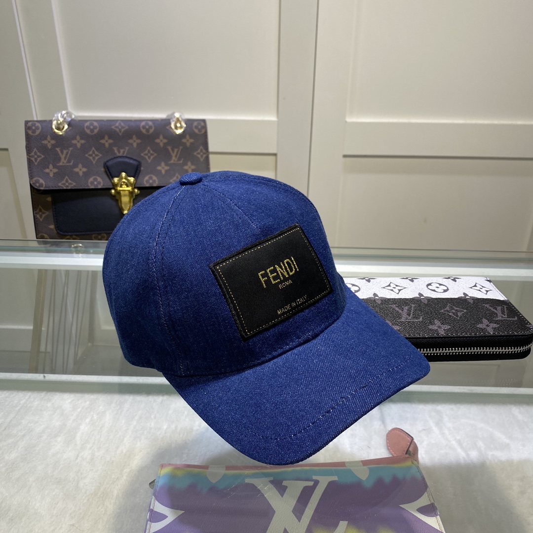 Fendi Denim Baseball Cap Blue Fendi Cap - Soul Replicas