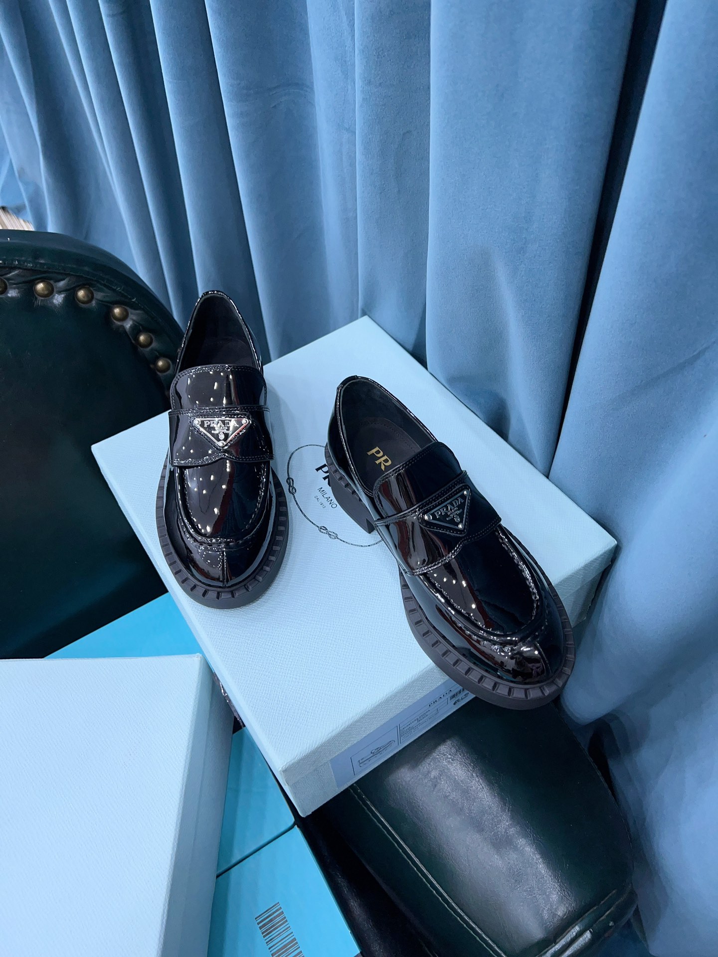 Prada Chocolate Sharp Brushed Pointed Loafers Black For Women 1.6in/40mm Prada 2DE131_055_F0002 - Soul Replicas