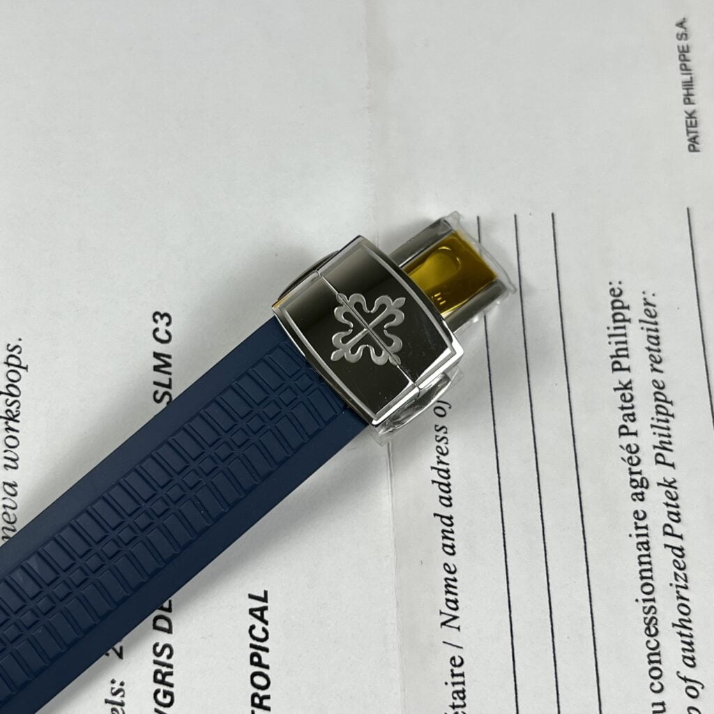 Patek Philippe Replica Watch Aquanaut 5168G Custom Moissanite Baguette Diamonds Blue Dial 42.2mm - Soul Replicas