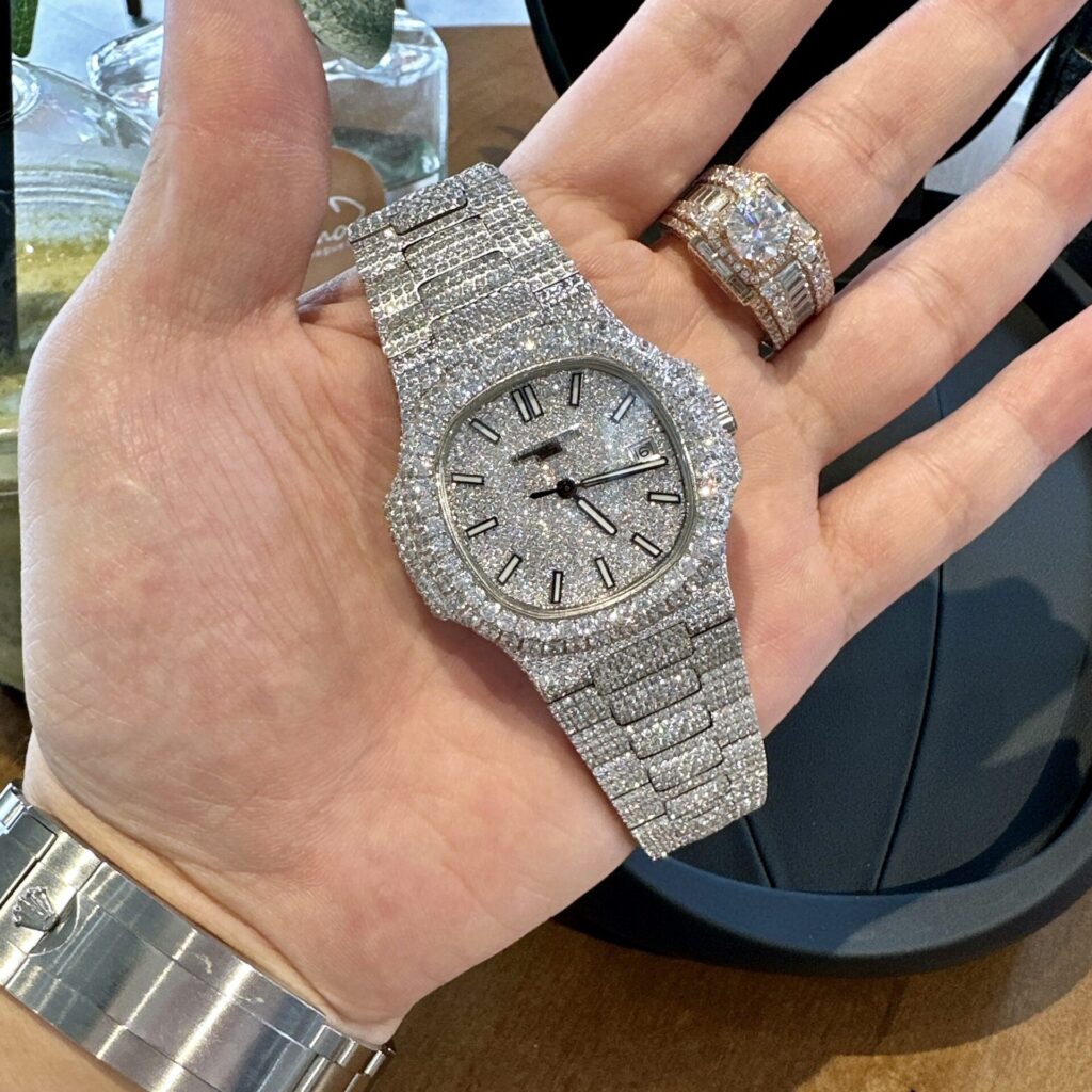 Patek Philippe Best Fake Watches Nautilus 5719 Full CZ 40mm - Soul Replicas