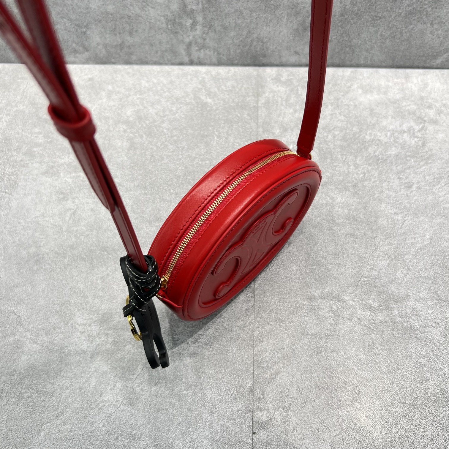 Celine Crossbody Oval Purse Cuir Triomphe Red For Women 6in/16cm  - Soul Replicas