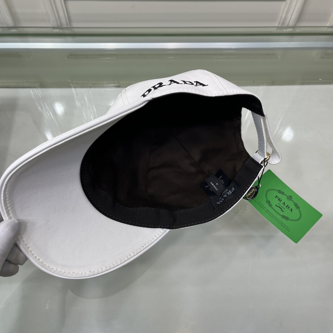 Prada Drill Baseball Cap White Prada Cap - Soul Replicas