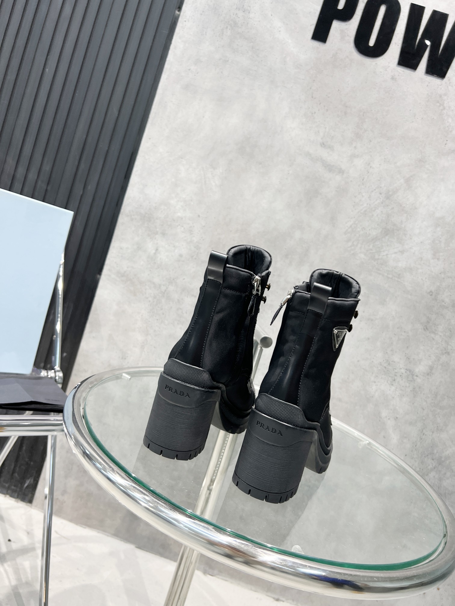 Prada Tronchetti Lace-Up Boot Black For Women Prada 187408001612380 - Soul Replicas