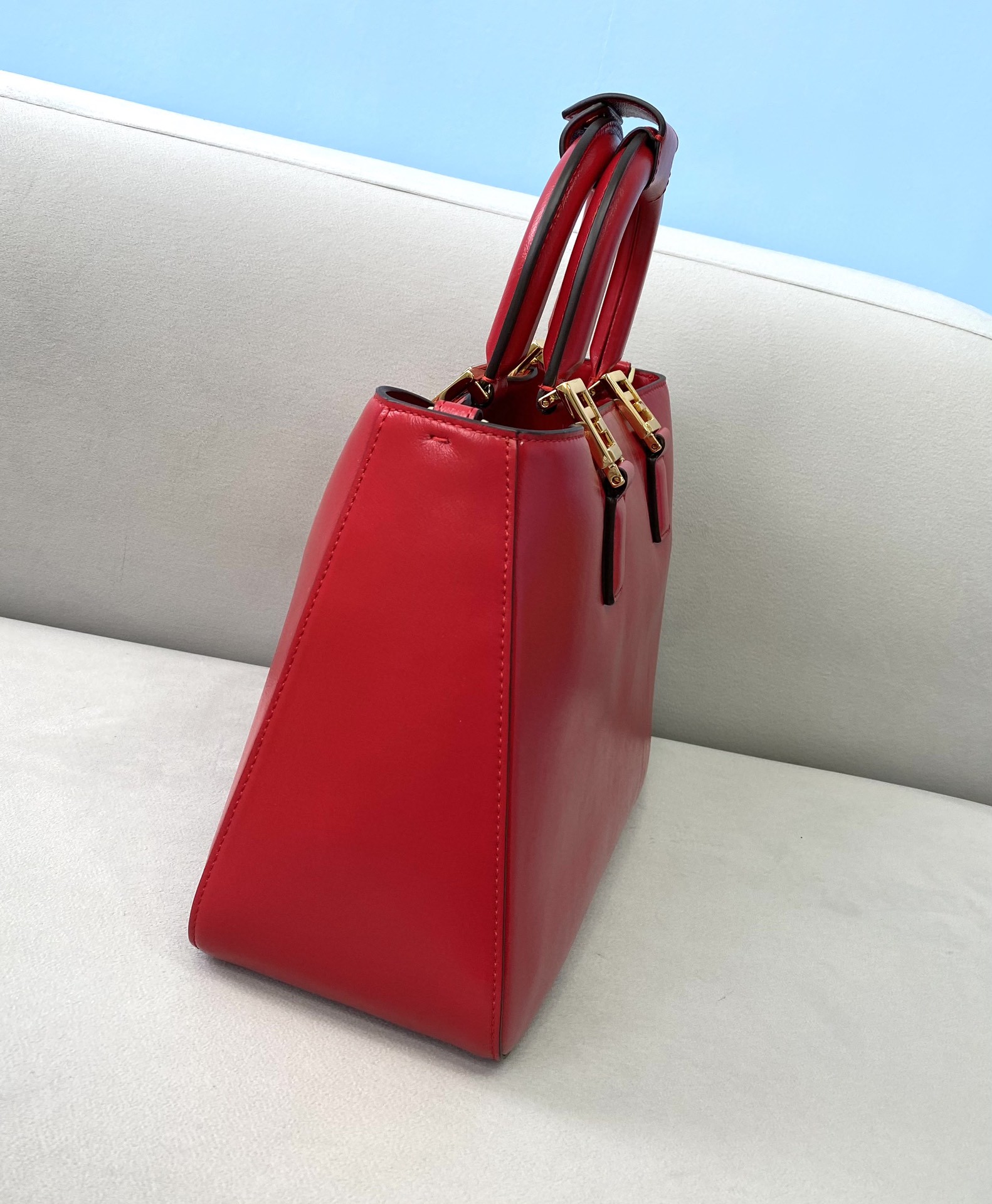 Fendi Medium FF Tote Shoulder Red Bag For Woman 38cm/15in - Soul Replicas